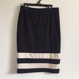 Black and white pencil skirt